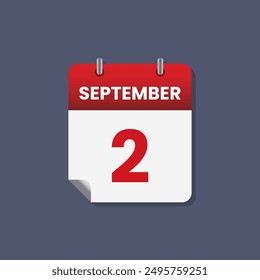 Calendario fecha mes icono plano septiembre Vector