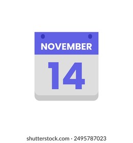 Calendario fecha mes icono plano noviembre Vector