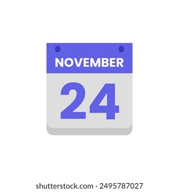 Calendario fecha mes icono plano noviembre Vector