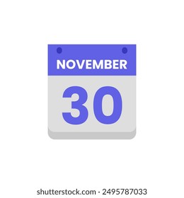 Calendario fecha mes icono plano noviembre Vector