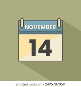 Calendar date month icon flat november vector