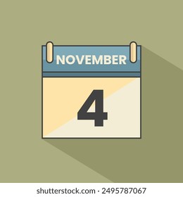 Calendario fecha mes icono plano noviembre Vector