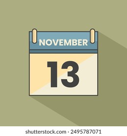 Calendar date month icon flat november vector