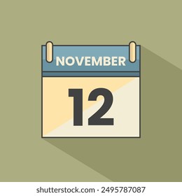 Calendar date month icon flat november vector