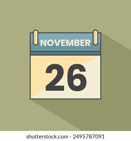 Calendar date month icon flat november vector