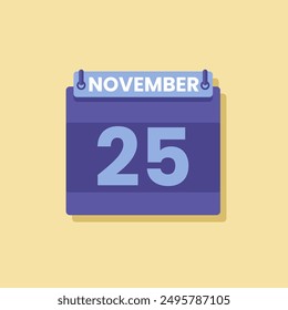 Calendario fecha mes icono plano noviembre Vector