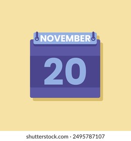 Calendar date month icon flat november vector