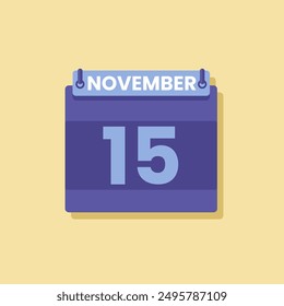 Calendar date month icon flat november vector