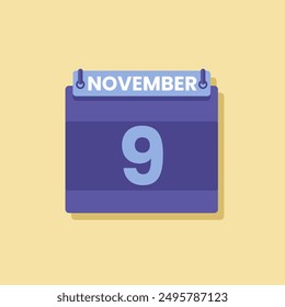 Calendar date month icon flat november vector