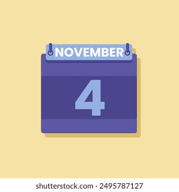 Calendario fecha mes icono plano noviembre Vector