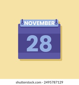 Calendario fecha mes icono plano noviembre Vector