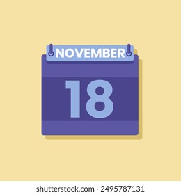 Calendar date month icon flat november vector