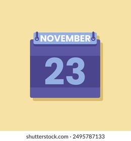 Calendario fecha mes icono plano noviembre Vector