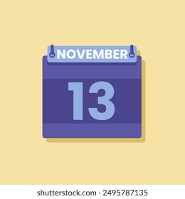 Calendario fecha mes icono plano noviembre Vector