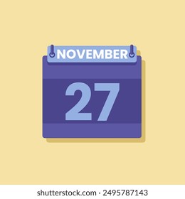 Calendar date month icon flat november vector