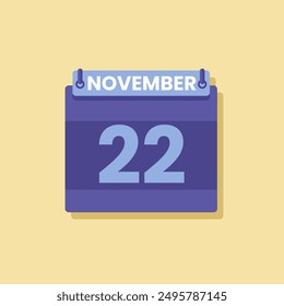 Calendario fecha mes icono plano noviembre Vector