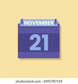 Calendario fecha mes icono plano noviembre Vector