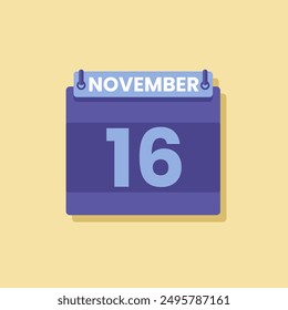Calendar date month icon flat november vector
