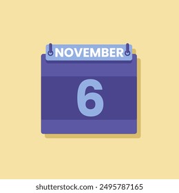 Calendario fecha mes icono plano noviembre Vector