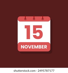 Calendario fecha mes icono plano noviembre Vector