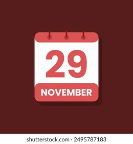 Kalenderdatum Monatssymbol Flache November-Vektorgrafik