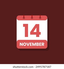 Calendar date month icon flat november vector