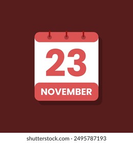 Calendar date month icon flat november vector