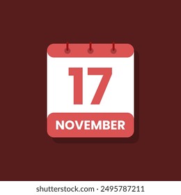 Calendar date month icon flat november vector