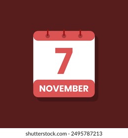 Calendar date month icon flat november vector
