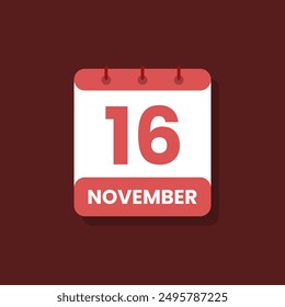 Calendario fecha mes icono plano noviembre Vector