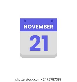 Calendar date month icon flat november vector