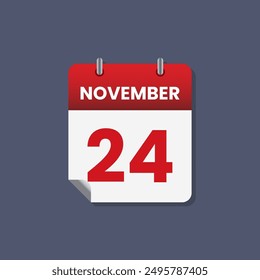 Calendar date month icon flat november vector
