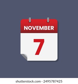 Calendar date month icon flat november vector