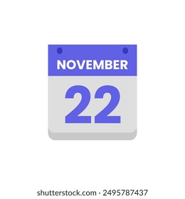 Kalenderdatum Monatssymbol Flache November-Vektorgrafik