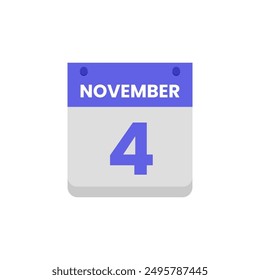 Calendario fecha mes icono plano noviembre Vector