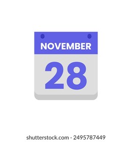 Calendario fecha mes icono plano noviembre Vector