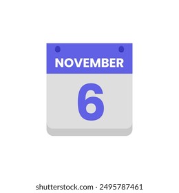 Calendario fecha mes icono plano noviembre Vector