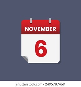 Calendario fecha mes icono plano noviembre Vector