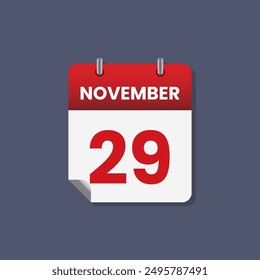 Calendario fecha mes icono plano noviembre Vector