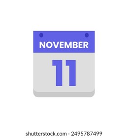 Calendar date month icon flat november vector