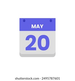 Calendar date month icon flat may vector