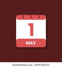 Calendar date month icon flat may vector