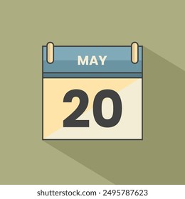 Icono de mes de fecha de calendario Vector de mayo plano