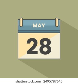 Calendar date month icon flat may vector