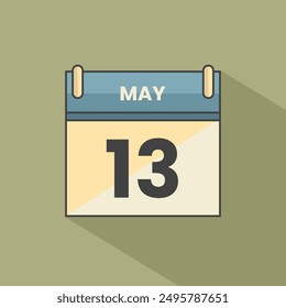 Calendar date month icon flat may vector