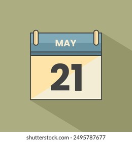 Calendar date month icon flat may vector