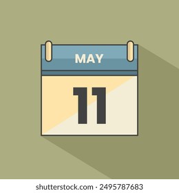 Calendar date month icon flat may vector
