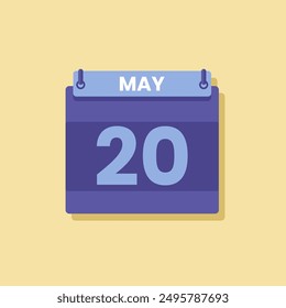 Icono de mes de fecha de calendario Vector de mayo plano