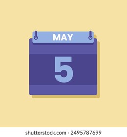 Calendar date month icon flat may vector
