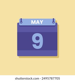 Calendar date month icon flat may vector